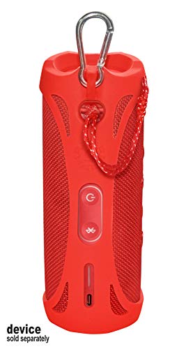 Alltravel Featured Silicon Sleeve for JBL FLIP 5 Waterproof Portable Bluetooth Speaker, More Protective and and Real Sound Design (Red) - color: Red