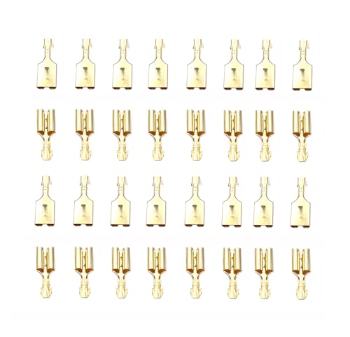 150 Pcs 7.8mm Female Spade Connectors, Copper Non Insulated Quick Splice Crimp Terminals for Relay Car Audio Speaker Electrical Wiring
