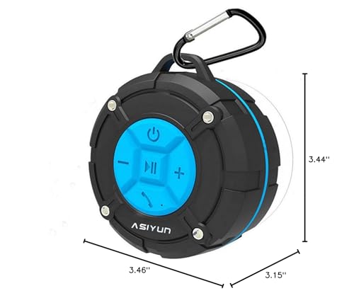 Shower Speaker, IPX7 Waterproof Bluetooth Speaker, Loud HD Sound, Portable Wireless Speaker with Suction Cup & Sturdy Hook, Built-in Mic, for Shower, Pool, Beach, Outdoor(Blue) - color: Blue