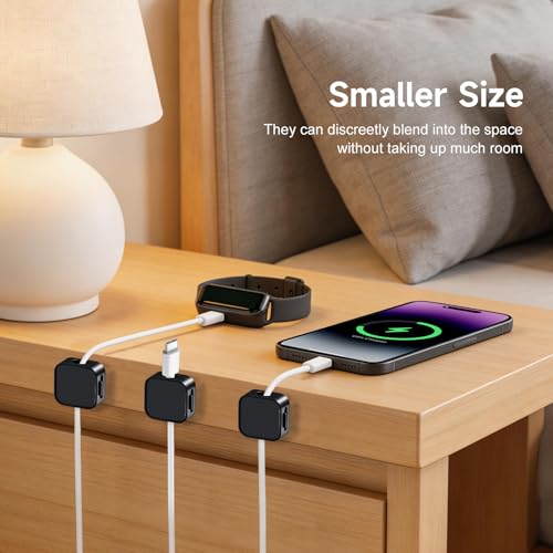 10 Pack Magnetic Cable Clips, Cord Organizer with Strong Adhesive