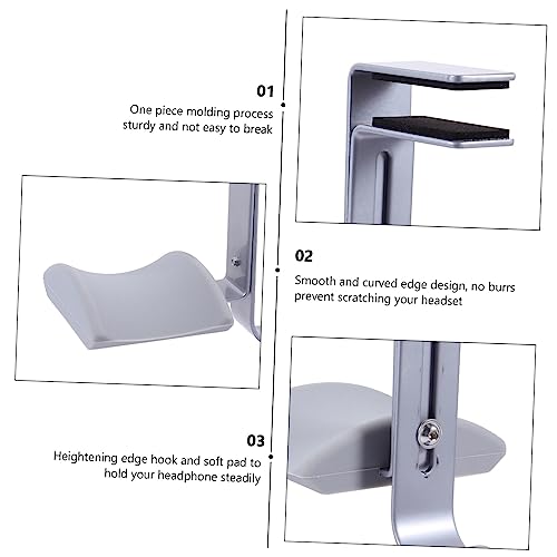 Adjustable Metal Headset Holder Desk Clip Hook Durable Headphone Hanger for Over Ear Headphones Space Saving Design Smooth Finish Sturdy Clamp Mount