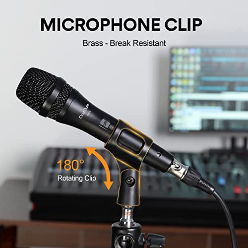 OneOdio ON55 Wired Dynamic Microphone for Singing, 16.4ft XLR Cable | Metal handheld body, on/off switch, mic clips and cardioid pickup for karaoke, amps, speakers, parties and speeches