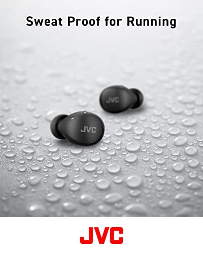 JVC Gumy Mini HAA6TB True Wireless Earbuds, Black | Up to 23 Hours Battery Life, Neodymium Magnet Driver, IPX4 Water Resistance, Compact and Lightweight - color: Black, size: Compact