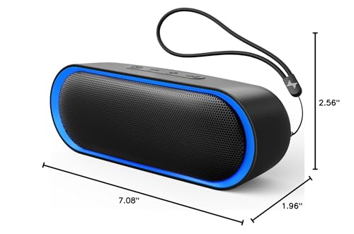 LENRUE Bluetooth Speakers, Waterproof Portable Speakers with TWS, 24 Playtime, Stereo Sound, Wireless for Home Shower Pool Beach Outdoor (Black) - color: Black
