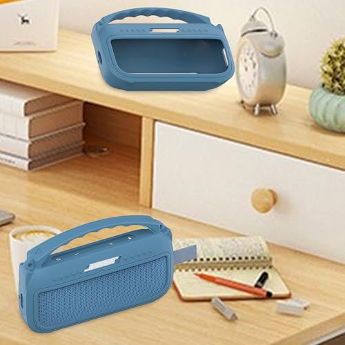JCHPINE Silicone Cover Case for Bose SoundLink Flex Speaker 2nd Gen | Accessories Compatible with Bose SoundLink Flex 2, Protective Case with Shoulder Strap (Blue Dusk) - color: Blue Dusk