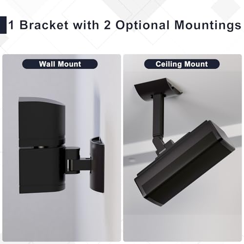 (2 Pack) Adjustable Speaker Wall Mount for Bose Cube Speaker, Ceiling & Wall Mount for Bose UB-20, UB-20 Series II, WB-50 II, Lifestyle, Soundtouch Series, Cinemate, Acoustimass Series Black - color: Black