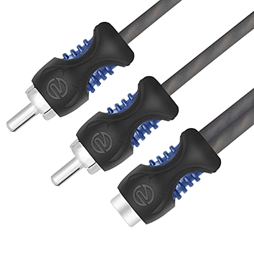 RECOIL R1F2M OFC 1 Female to 2 Male RCA Y Adapter Car Audio 1ft Splitter | Oxygen Free Copper Twisted Pair with Noise Reduction Connectors 2 Pack