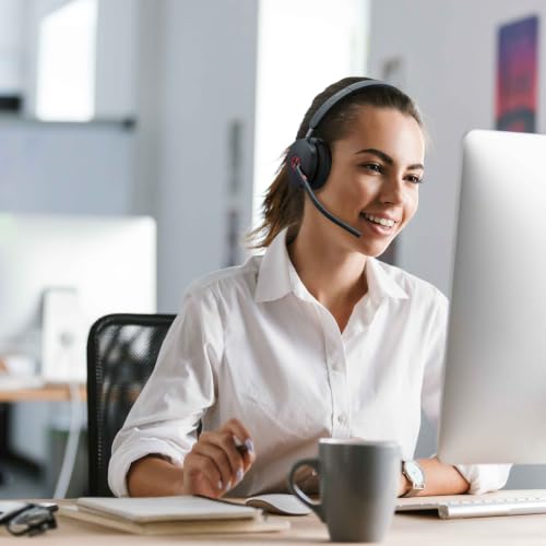 Yealink WH68 Hybrid Wireless Headset with Noise Cancelling Mic for Office | ANC Headphones,DECT and Bluetooth Dual-Connect,Teams Certified,6 Mics,492ft Range,32H Call Time,PC/Laptop/Desktop/Work/Zoom