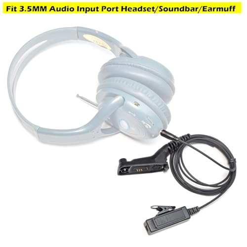 Universal Multi-pin to 3.5mm Audio Adapter with PTT(Push to Talk) Compatible with Motorola XPR7550e XPR6350 XPR6550 APX 4000 6000 7000 & 3.5mm Audio Input Interface Headsets with Built-in Mics