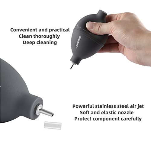 MHW-3BOMBER Air Blower and Coffee Grinder Cleaning Brush, Coffee Machine Cleaning Tool Set, Air Duster and Walnut Wood Brush Kit for Espresso, Camera, Keyboard, Coffee Powder Cleaning Tool CS7088-OS - size: Air Blaster+6.9in Brush