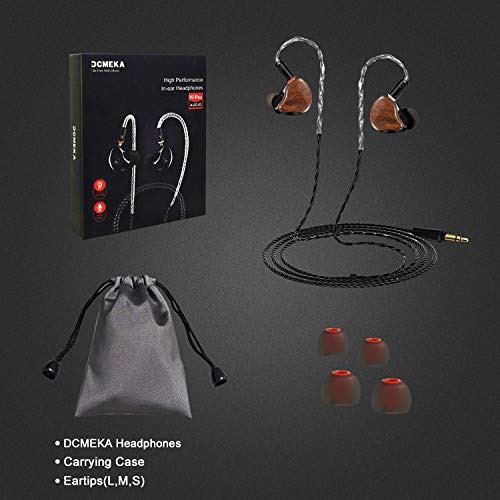 in Ear Monitor Headphones, HiFi Stereo IEM Earphones, Dynamic Dual Driver Wired Earbuds with Detachable Cable, Noise Canceling Headset for Singers Musicians Drummers Audiophile (Wood Grain) | HiFi IEM, Dual Dynamic Driver Wired Earbuds, Noise Canceling In