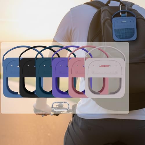 for Bose New SoundLink Micro 2nd Gen Speaker Silicone Case, Twilight Blue | 1:1 Molded Fit, Shock Absorption, Metal Carabiner, Flexible Carry Handle, Anti-Slip Texture, Elastic Recovery - color: Dark Blue Case