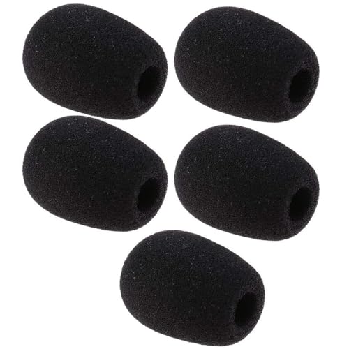 Replacement Microphone Sponge Wind Shield Windscreen Foam Cover for Microphone Windscreen for Shure CVG18-B/C Gooseneck Condenser Microphone, Black, 5 Pack