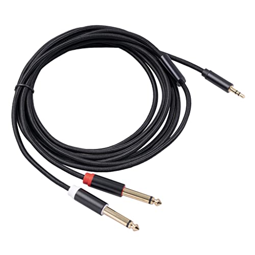 (10FT) 3.5mm TRS to Dual 6.35mm 1/4 TS Mono Breakout Cable Y Splitter Stereo Cord Adapter Compatible with iPhone, iPod, Computer Sound Card, CD Player, Multimedia Speaker, Home Stereo System - color: 10FT