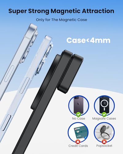 애플용 마그네틱 무선 충전 스테이션: 업그레이드된 QI2 인증 15W 3-in-1 Magsafe 무선 충전기 스탠드, 접이식 여행용 고속 충전기 아이폰 17 16 15 14 13 12 시리즈, 애플 워치, 에어팟용 - color: 퓨어 블랙.