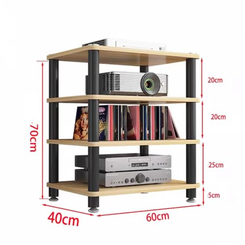 HiFi Racks Media Components Cabine, Heavy Duty Audio Component Stand, Amplifier Console Shelf Organizer, 2/3/4 Tier Speaker Audio Rack Tower(Walnut,4-Tier) - color: Walnut, size: 4-Tier