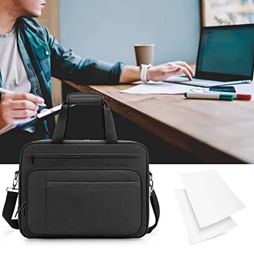 samdew Mobile Printer Storage Bag, with up to 15.6" Laptop Layer, Bag Only | Compatible with HP Tango/Tango X, HP Officejet 250/200, with Pockets, Shoulder & Trolley Strap, for Work, Business or Travel - size: Double-layer Printer Bag
