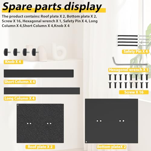 Universal Speaker Stand Pair, Height Adjustable Speaker Stand 16.7"-29.3" | Floor Speaker Stands Support 110lbs Double Tubes Heavy Duty Bookshelf Speaker Stands with Non-Slip Pad for Home Theater