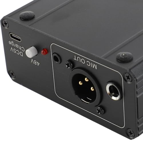 Microphone Preamp, High Gain 48V Mic Gain Booster, Low Noise Power XLR Output Mic Preamplifier, for Dynamic and Condenser Microphones Booster