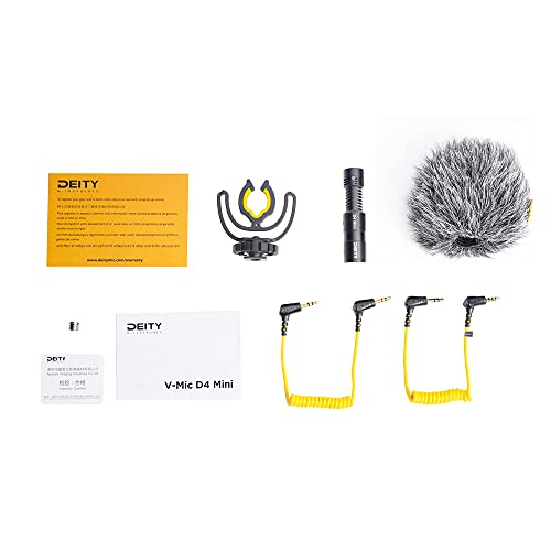 Deity V-Mic D4 Mini Microphone On-Camera Interview Mic for Vlog | Ultracompact On-Camera Mic, Plug-in Power, Trs and Trrs Cables, Dual-Track Input,Super Cardioid Compact