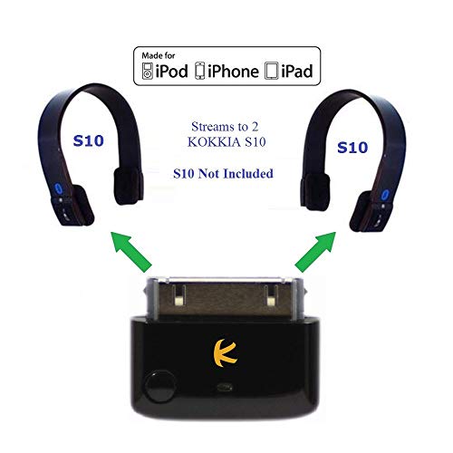 i10_Pro (Black) : Bluetooth Transmitter Splitter with aptX/Low-Latency aptX/FastStream/SBC codecs, Compatible with 30-pin iPod,iPhone,iPad. Compatible with AirPods. Compatible with Bose, etc.