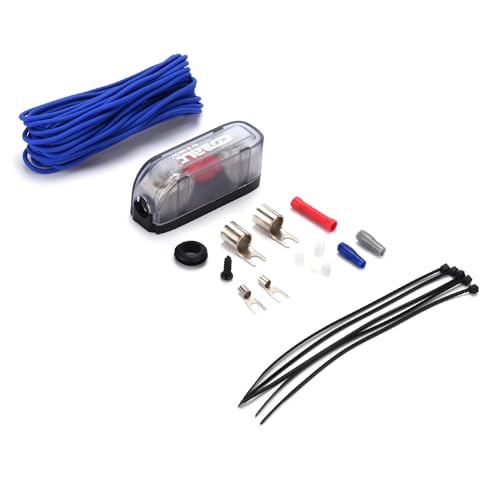 ORION Cobalt COKIT4 4-Gauge CCA Amp Wiring Kit, 100% American Wire Gauge (AWG) Standard, High Current Amplifier Install Kit with Fuse Holder, RCA Cable & Speaker Wire for Car Audio Systems - size: 4-Gauge