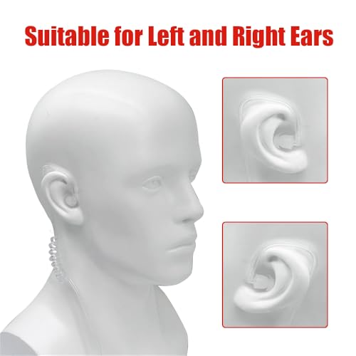 Covert Acoustic Tube Walkie Talkie Earpiece with MIC | Compatible with Baofeng uv82,Retevis RT22,Kenwood Pxton PX-888S Two Way Radio (10 Pack)