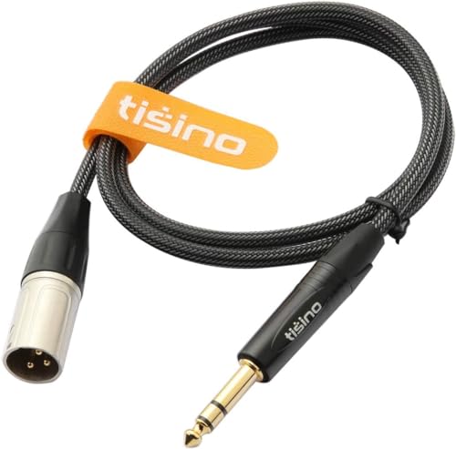 Tisino 1/4" to XLR Cable, 6.35mm TRS to XLR Male Nylon Braid Quarter inch TRS to XLR Male Balanced Interconnect Microphone Cord Patch Cable - 10ft - size: 10 feet