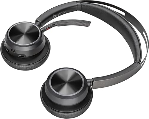 Poly - Voyager Focus 2 UC USB-A Headset (Plantronics) - Bluetooth Dual-Ear (Stereo) Headset with Boom Mic - USB-A PC/Mac Compatible - Active Noise Canceling - Works with Teams, Zoom (Certified) & More - style: Headset