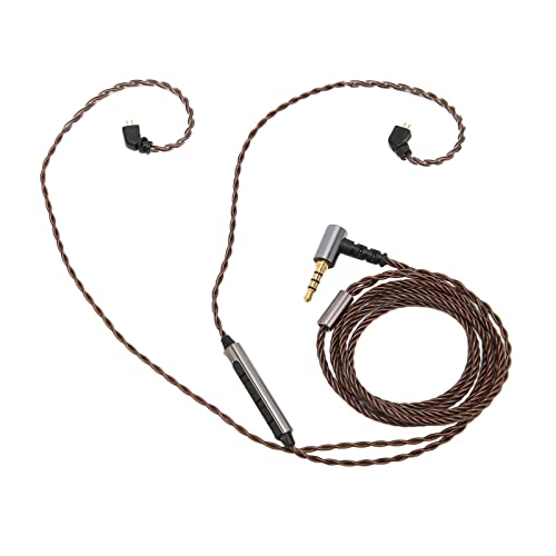 2 Pin 0.78mm Detachable Earphone Cable with Microphone, OFC Core Upgrade Right Angle Plug Replacement Cable for TFZ TRN AS10 AS06 ZST ZS3 Headphones