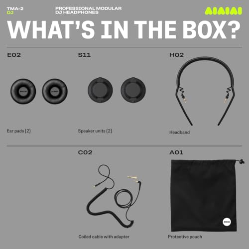 AIAIAI TMA-2 DJ Wired On-Ear DJ Headphones, Punchy Bass, Black, Isolation - style: TMA-2 DJ