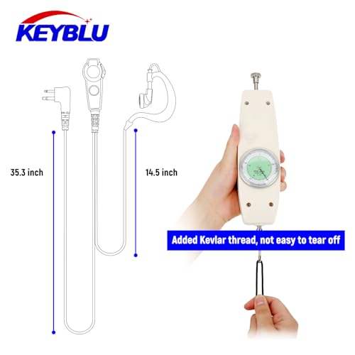 Dual PTT Headsets G Shape Earpiece for Motorola CP200d CP100d CP185 RDM2070d CLS1110 CLS1410 RMU2040 RMU2080D - Clear Sound Transmission, Super Strength Cable Module, High Strength Connector