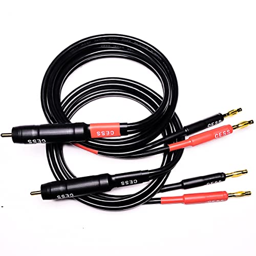 CNCESS RCA to Banana Plug Silicone Wire Speaker Cable (12AWG, 6 Feet) - size: 12AWG 6 Feet