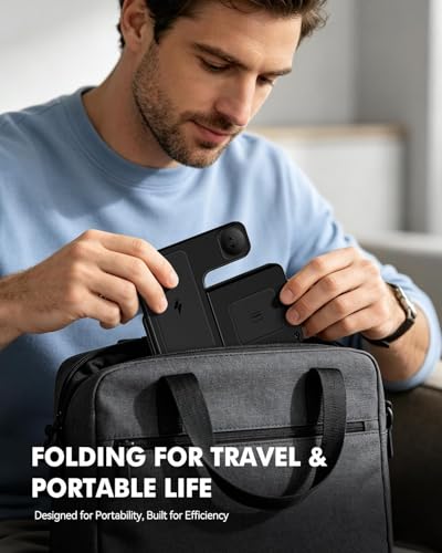 3-in-1 Charging Station for Samsung, Foldable Wireless Charger Stand | Android Phone and Watch Charger for Samsung S26/S25/S24/S23/S22/S21, Note 20/10, Z Fold 6/5, Galaxy Buds and Watch-Black - color: Black 9