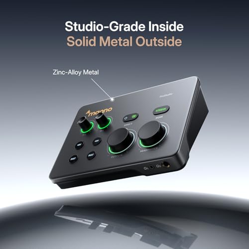 MAONO P2 Hybrid USB Audio Interface Dual XLR for PC Phone iPad Guitar | 56dB Gain, Loopback, Mute, ASIO, Routing Software Features, for Podcast, Streaming, Mobile Music Recording, Content Creation