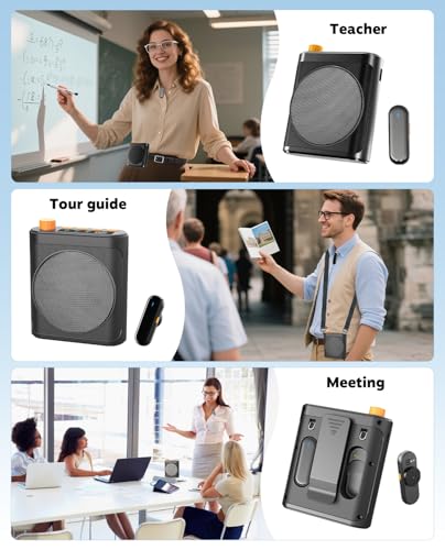 Tearstone Voice Amplifier for Teachers with Wireless Magnetic Lavalier Microphone, Bluetooth Portable Rechargeable Speaker, 2 Mics for Classroom, Meetings, Speeches (Crow Balck) - color: Black