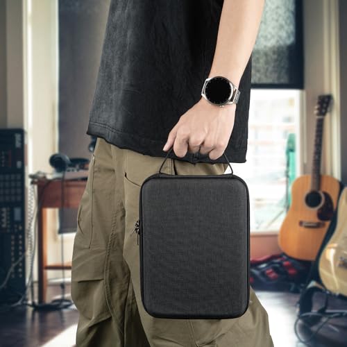 GEEKRIA Audio Interface Carrying Case, Compatible with SONICWARE Lofi-12 XT/Limited Retro Color/CyDrums/SmplTrek, EVA Hard Shell Portable Travel Bag (Dark Gray)
