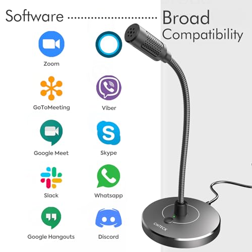 CMTECK USB Computer Microphone, Studio-Quality,Plug & Play for PC,Laptop - color: Gray