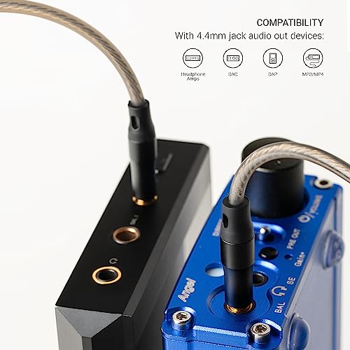 MEZE AUDIO | 4.4mm OFC Upgrade Balanced Cable for 99 Series | Silver-Plated OFC Copper | 4.4mm Male to Dual TS Mono 3.5mm Male Connector Plug | Cable Length 1.50m/4.9ft - size: 4.4 mm ( Balanced )