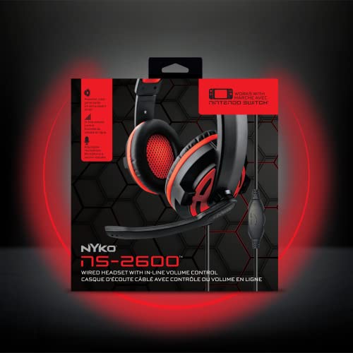 Nyko Ns-2600 Wired Headset for Nintendo Switch - Lightweight Headset for Switch and Switch Lite - Works with PC, PS4, PS5 - Nintendo Switch