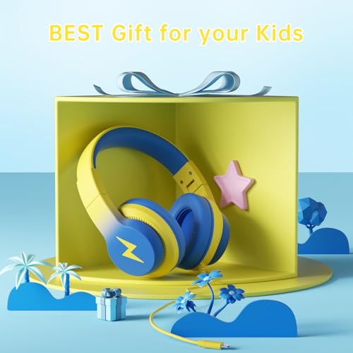 Candy Bila USB C Kids Headphones for School,Wired Over-Ear for Boys Girls | 85dB Safe Volume, Stereo Sound, Adjustable headband, Foldable, Compatible USB-C Plug iPads,Tablets, Laptops, Light Yellow - color: Light Yellow