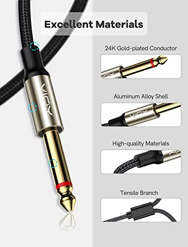 VIOY 3.5 mm TRS to Dual 1/4 Inch TS Audio Y Splitter Cable 3 FT - size: 3 ft