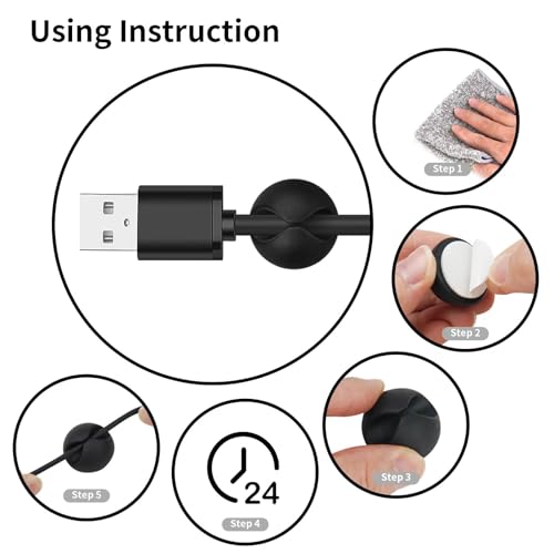 18PCS Black Adhesive Cable Clips Cord Organizer for Wire Management | Residue-Free Adhesive, No-Drill Install, Fits Charger Mouse Headphone Cords, For Home Office Desk, Multi-Use Wire Organizer
