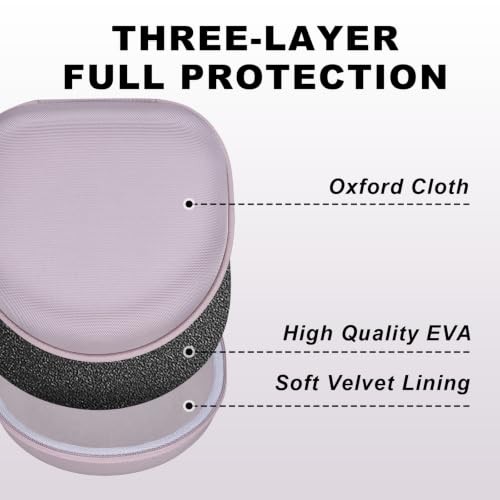 Headphone Case for TALIX H30/JLab/TOZO HT3/Skullcandy Headphones Mauve - color: Mauve