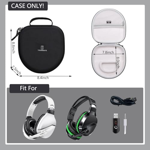 Tourmate Hard Storage Case for WolfLawS Wireless Gaming Headset,Portable EVA Case(Box for Sale) (Black)