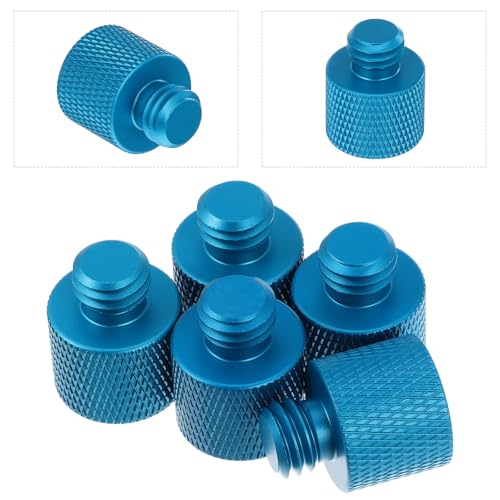 SUPVOX 5pcs 3/8 to 1/4 Inch Alloy Microphone Screw Adapter Set Metal Thread Converter for Mic Stand and Tripod Mounts