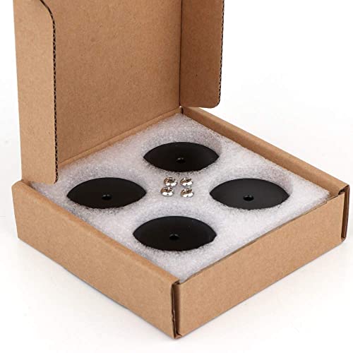 4Pcs Audio Isolation Feet Load 400KG Anti Vibration Pads 40 * 20mm(Black) | Aluminum Hifi Isolation Footer with Threaded Screw&Adhesive fit Speaker/amplifier/turntable/subwoofer/Record Player/Equipment - color: Black