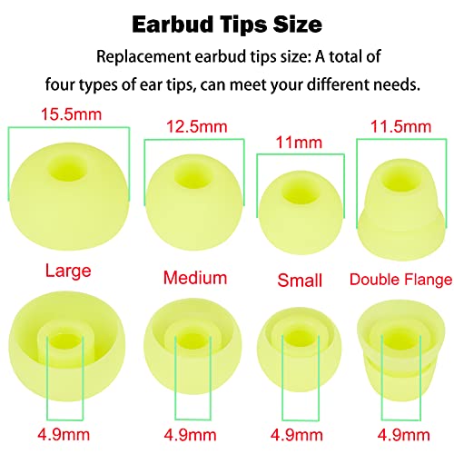 Ear Tips Earbud Tips Earbud Replacement Tips Replacement Earbud Tips Ear Tips For Earbuds Earbud Covers Silicone Tips Compatible With Powerbeats 1 2 3 Wireless Beats By Dre Headphones,4 Pairs (Yellow)