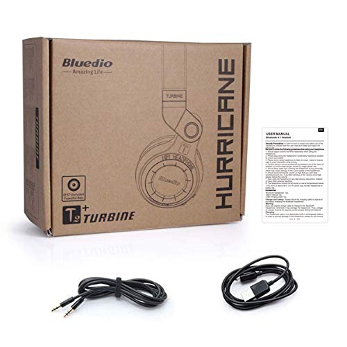 Bluedio T2 Plus Turbine Wireless Bluetooth Headphones with Mic/Micro SD Card Slot/FM Radio (White) - color: White, size: 186x85x200mm, style: closed-back