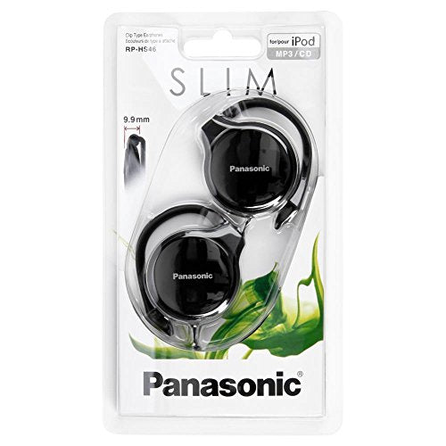Panasonic- Rp-hs46e-k Slim Clip On Earphone - Black - color: Black, style: Prior Generation